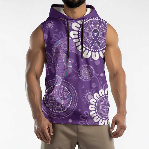 Sea Horse Australia Epilepsy Awareness Sleeveless Hoodie - Aussie Hoodie