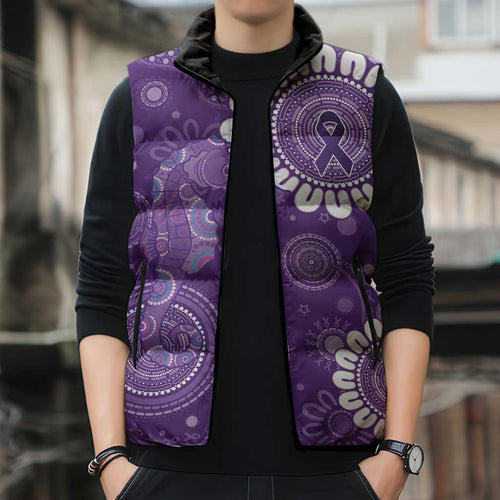Sea Horse Australia Epilepsy Awareness Sleeveless Puffer Jacket - Aussie Hoodie