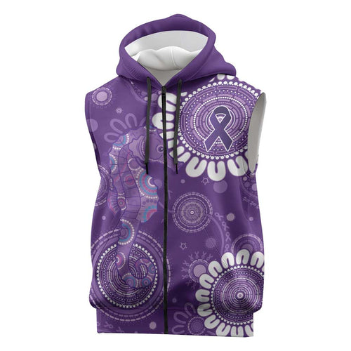 Sea Horse Australia Epilepsy Awareness Sleeveless Zip Hoodie LT9