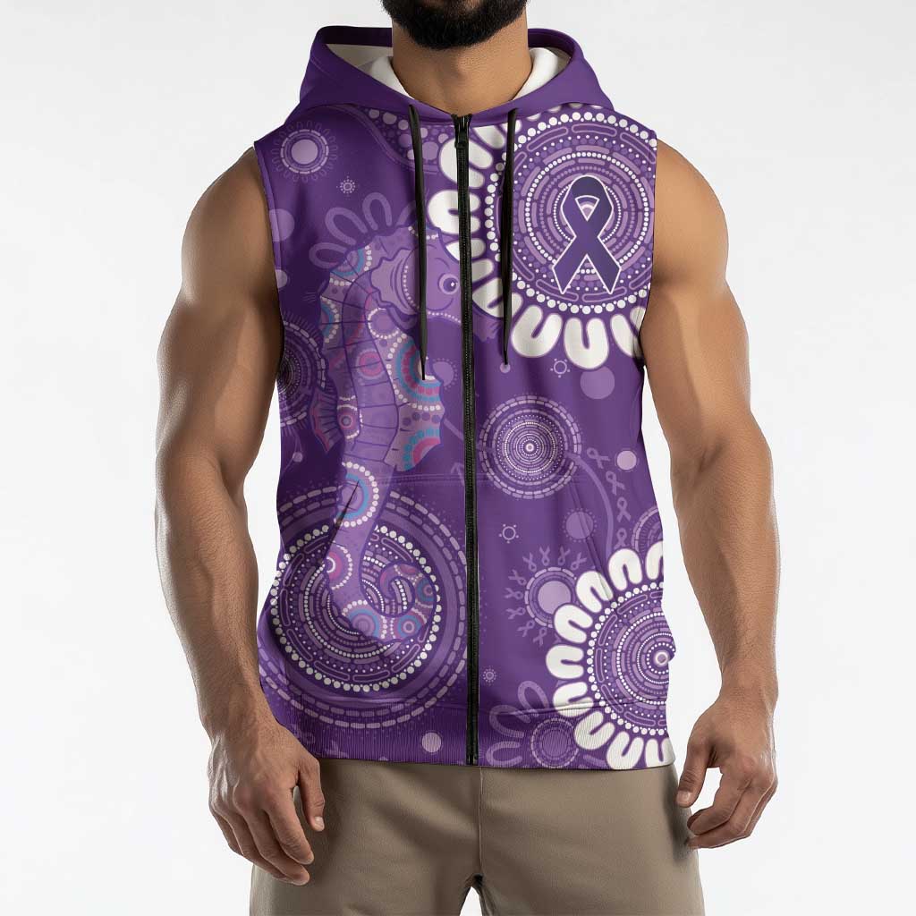 Sea Horse Australia Epilepsy Awareness Sleeveless Zip Hoodie LT9