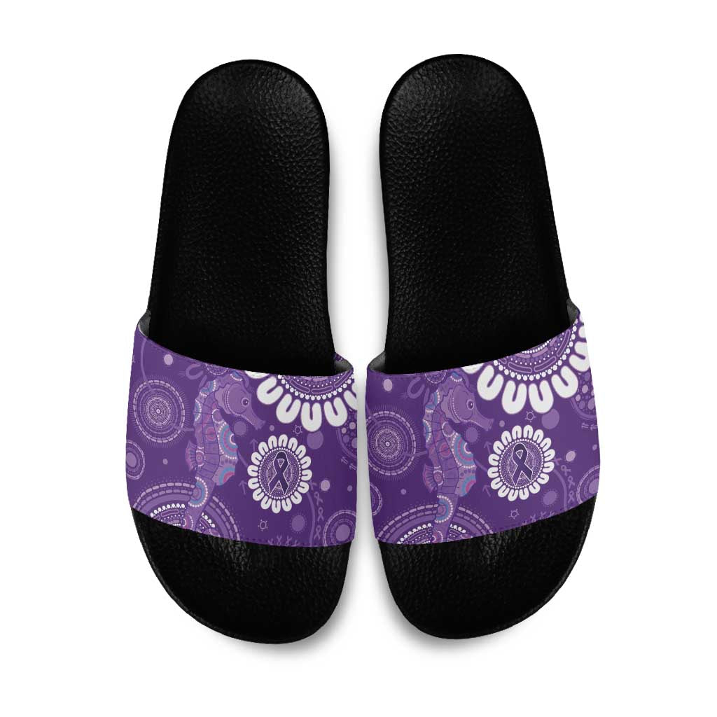 Sea Horse Australia Epilepsy Awareness Slide Sandals - Aussie Hoodie