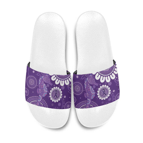 Sea Horse Australia Epilepsy Awareness Slide Sandals - Aussie Hoodie
