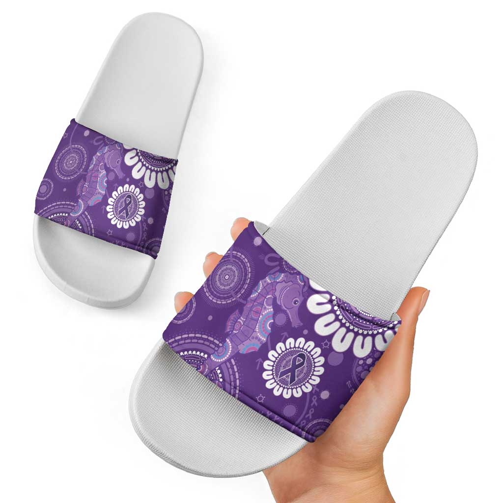 Sea Horse Australia Epilepsy Awareness Slide Sandals - Aussie Hoodie