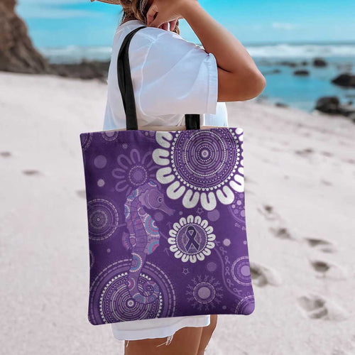 Sea Horse Australia Epilepsy Awareness Tote Bag - Aussie Hoodie