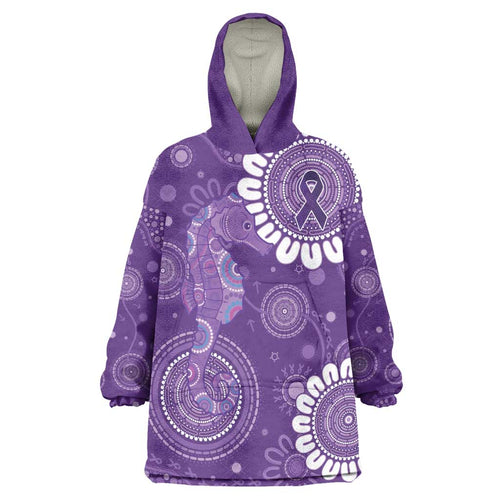 Sea Horse Australia Epilepsy Awareness Wearable Blanket Hoodie - Aussie Hoodie