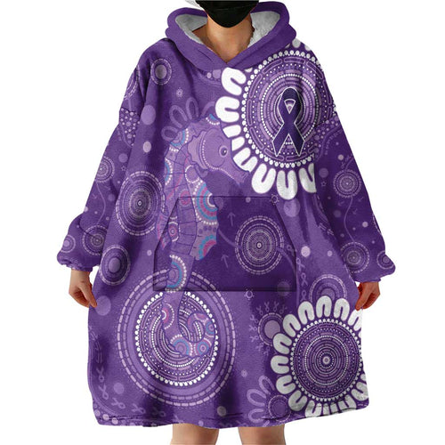 Sea Horse Australia Epilepsy Awareness Wearable Blanket Hoodie - Aussie Hoodie
