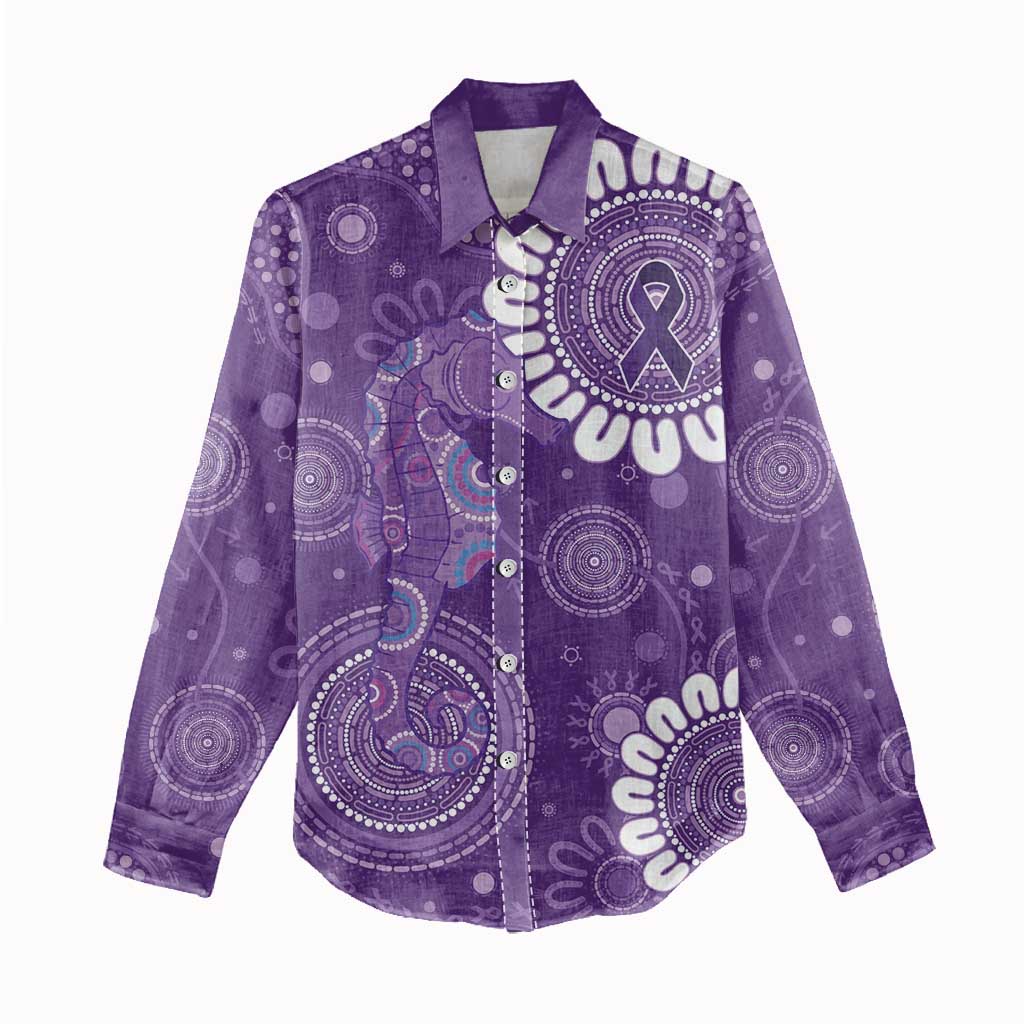Sea Horse Australia Epilepsy Awareness Women Casual Shirt - Aussie Hoodie