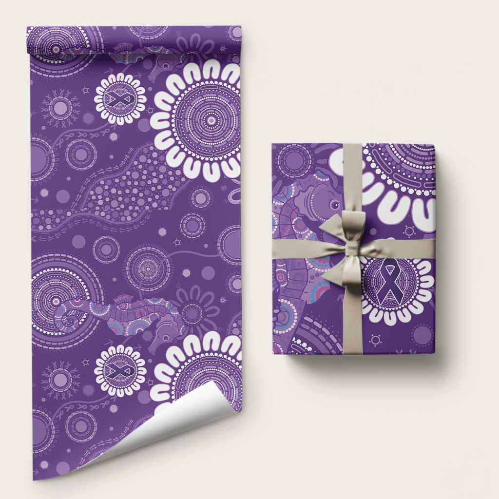Sea Horse Australia Epilepsy Awareness Wrapping Paper - Aussie Hoodie