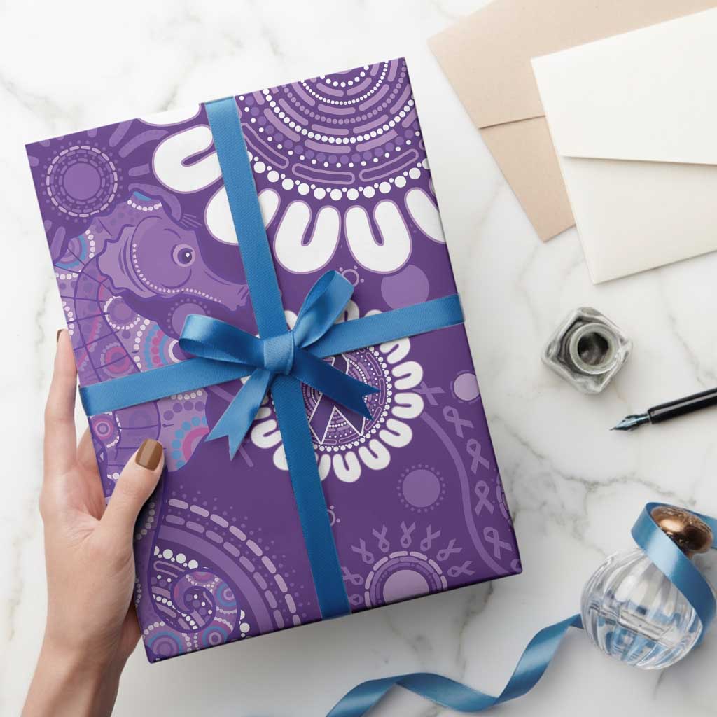 Sea Horse Australia Epilepsy Awareness Wrapping Paper - Aussie Hoodie