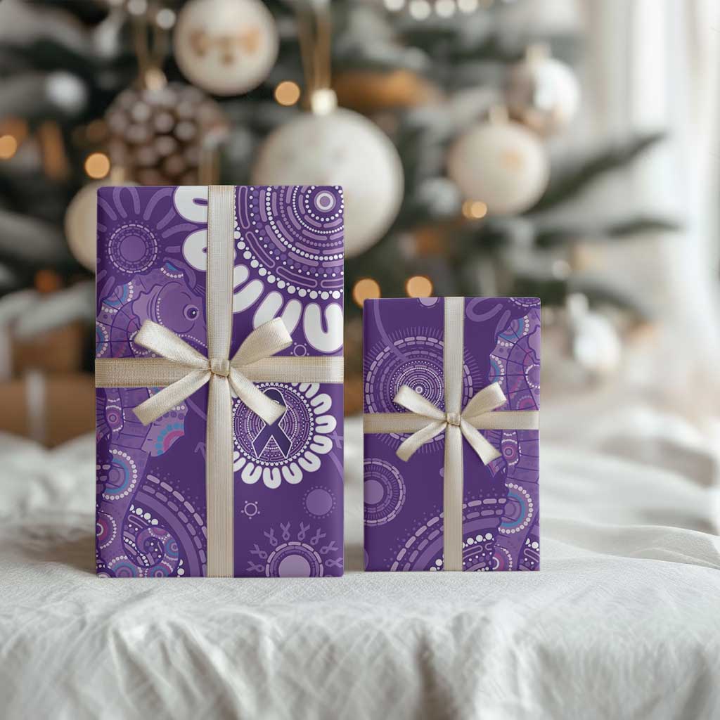 Sea Horse Australia Epilepsy Awareness Wrapping Paper - Aussie Hoodie