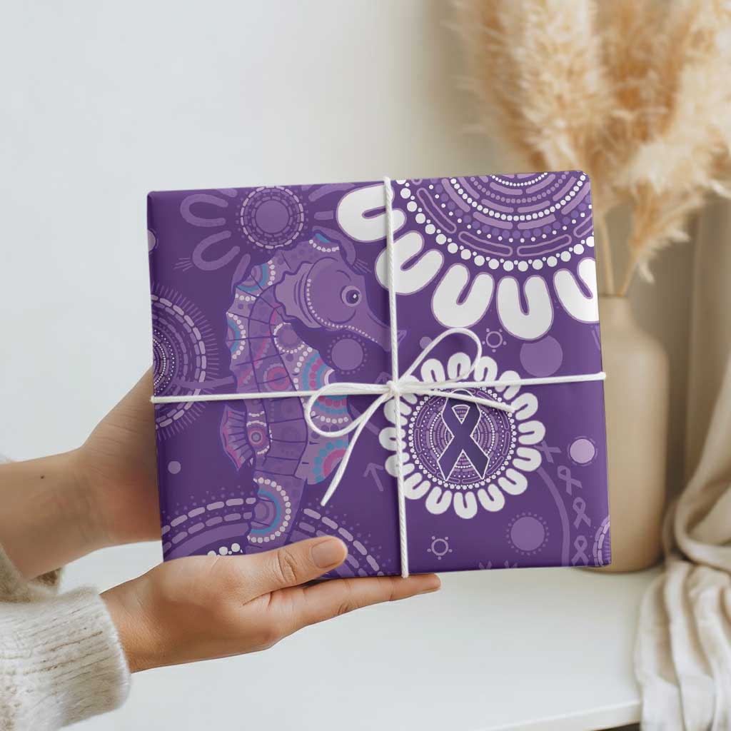 Sea Horse Australia Epilepsy Awareness Wrapping Paper - Aussie Hoodie