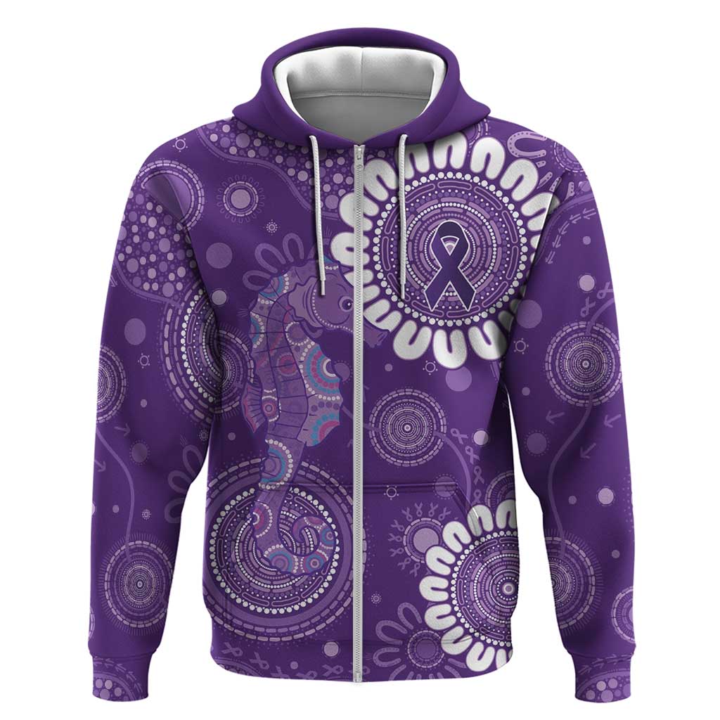 Sea Horse Australia Epilepsy Awareness Zip Hoodie - Aussie Hoodie
