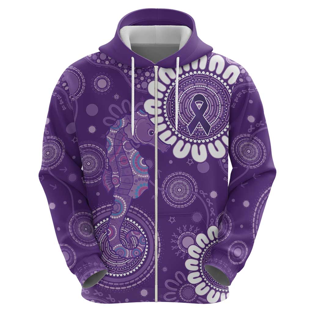 Sea Horse Australia Epilepsy Awareness Zip Hoodie - Aussie Hoodie