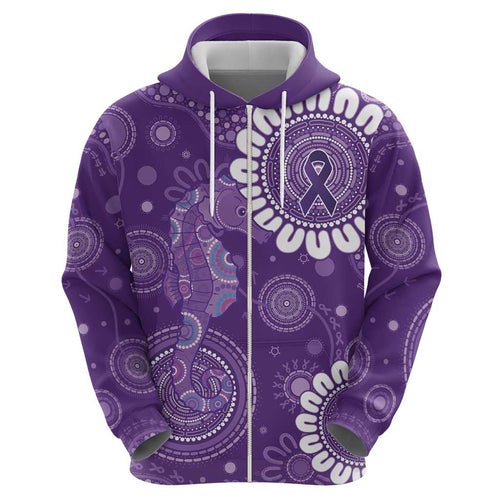 Sea Horse Australia Epilepsy Awareness Zip Hoodie - Aussie Hoodie