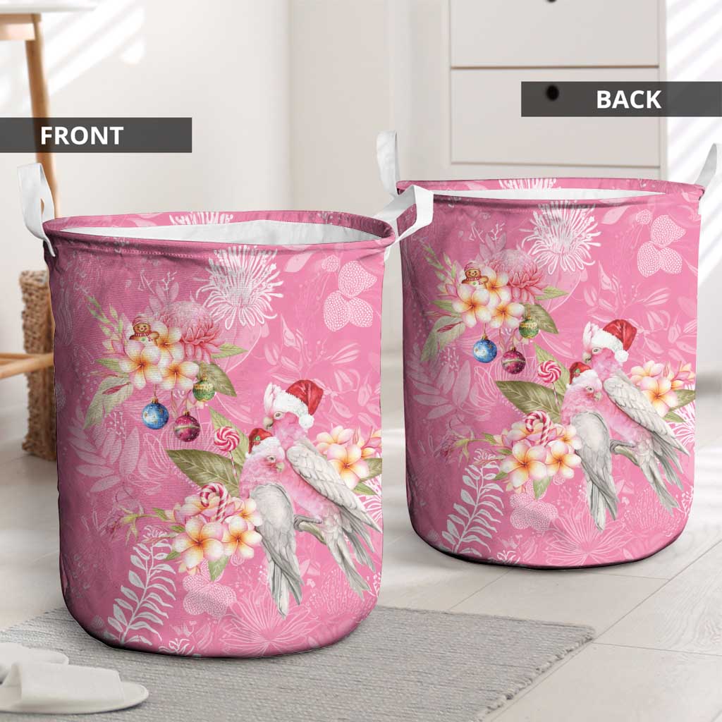 Joyful Pink Cockatoo Laundry Basket Australia Christmas Vibes - Aussie Hoodie