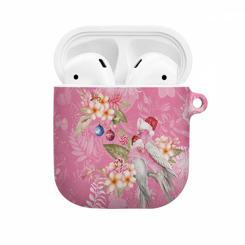 Joyful Pink Cockatoo AirPods Case Australia Christmas Vibes - Aussie Hoodie