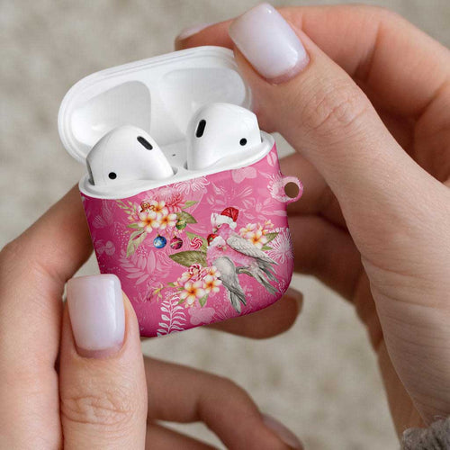 Joyful Pink Cockatoo AirPods Case Australia Christmas Vibes - Aussie Hoodie