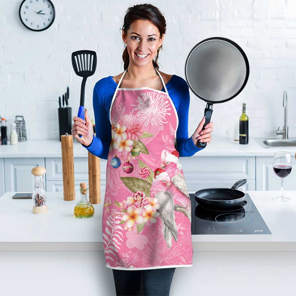 Joyful Pink Cockatoo Apron Australia Christmas Vibes - Aussie Hoodie