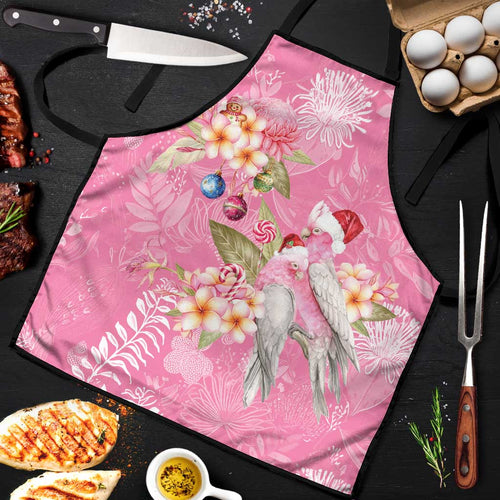 Joyful Pink Cockatoo Apron Australia Christmas Vibes - Aussie Hoodie