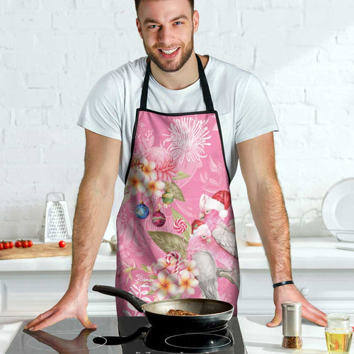 Joyful Pink Cockatoo Apron Australia Christmas Vibes - Aussie Hoodie