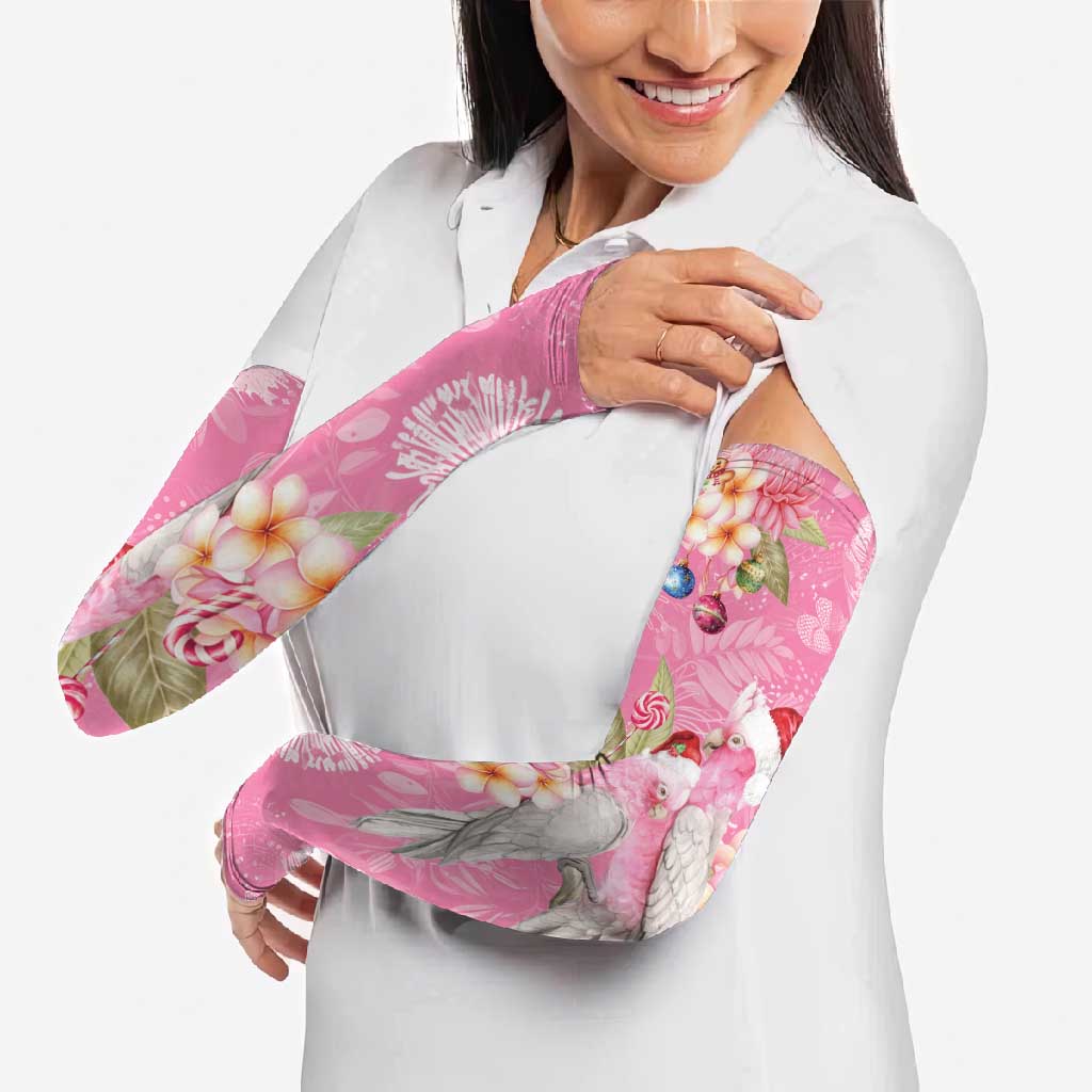Joyful Pink Cockatoo Arm Sleeves Australia Christmas Vibes - Aussie Hoodie
