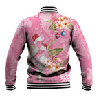 Joyful Pink Cockatoo Baseball Jacket Australia Christmas Vibes - Aussie Hoodie