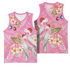 Joyful Pink Cockatoo Basketball Jersey Australia Christmas Vibes - Aussie Hoodie