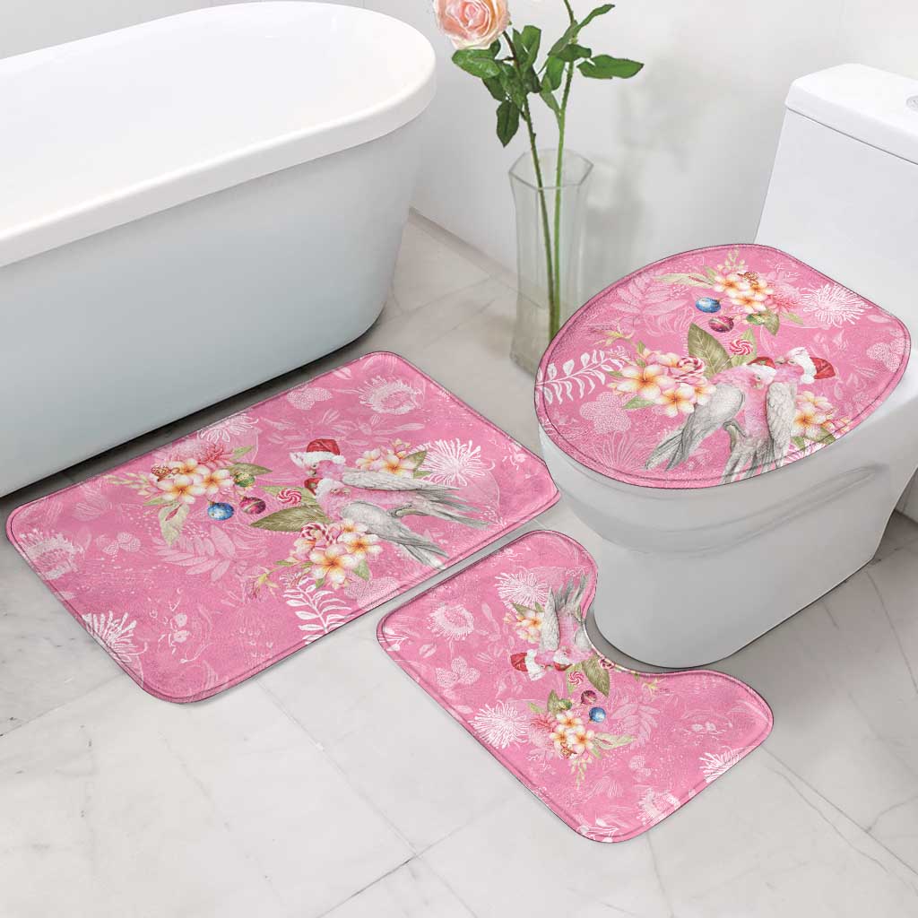 Joyful Pink Cockatoo Bathroom Set Australia Christmas Vibes - Aussie Hoodie
