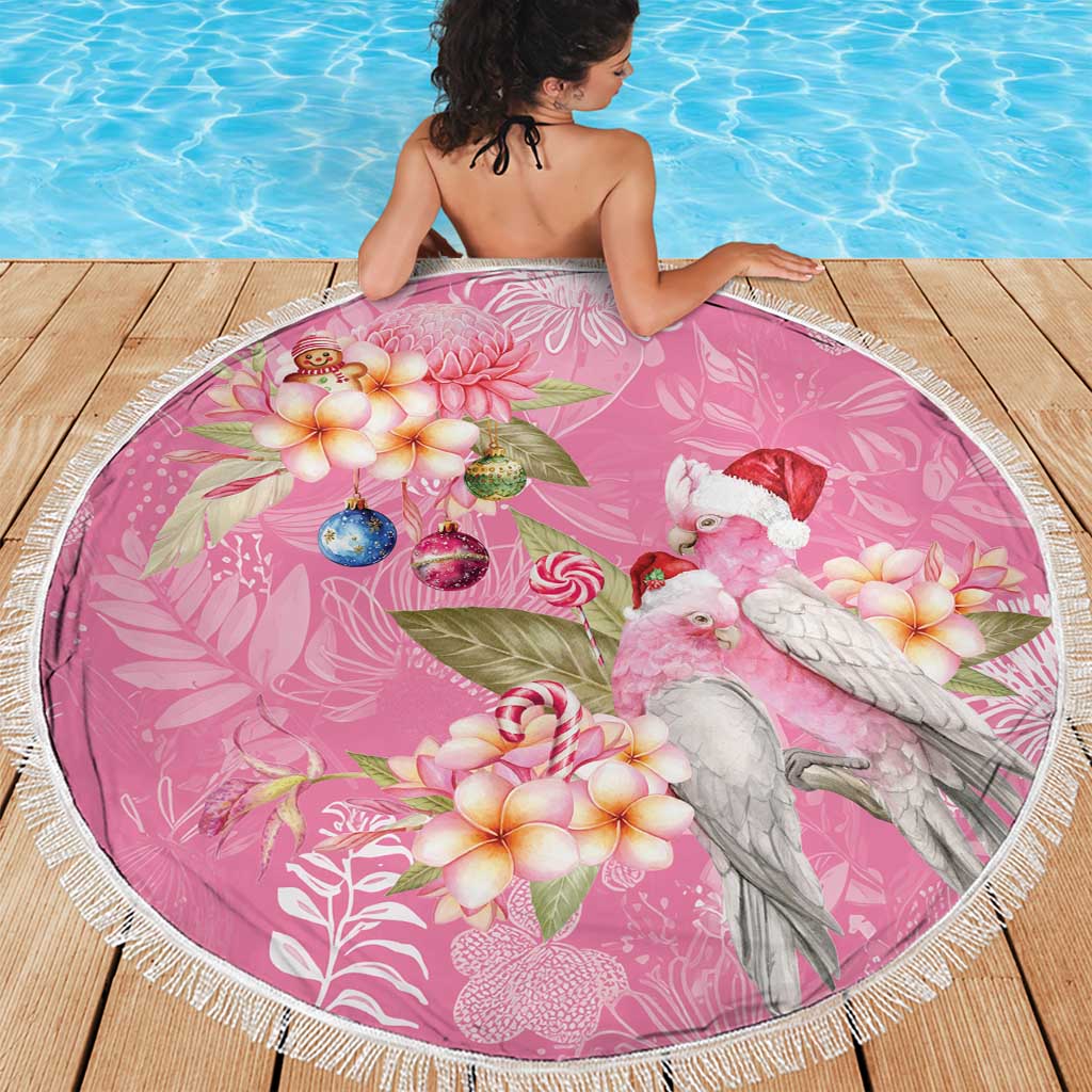 Joyful Pink Cockatoo Beach Blanket Australia Christmas Vibes - Aussie Hoodie