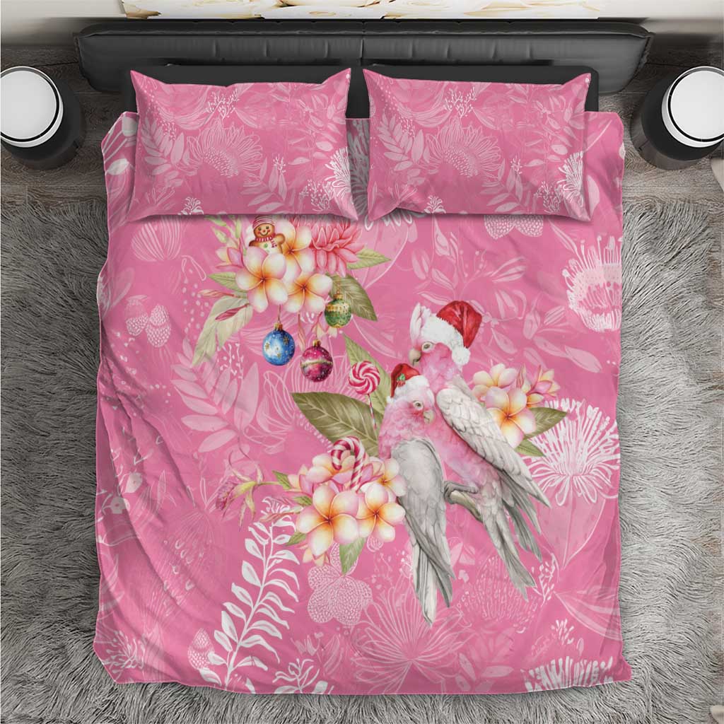 Joyful Pink Cockatoo Bedding Set Australia Christmas Vibes - Aussie Hoodie