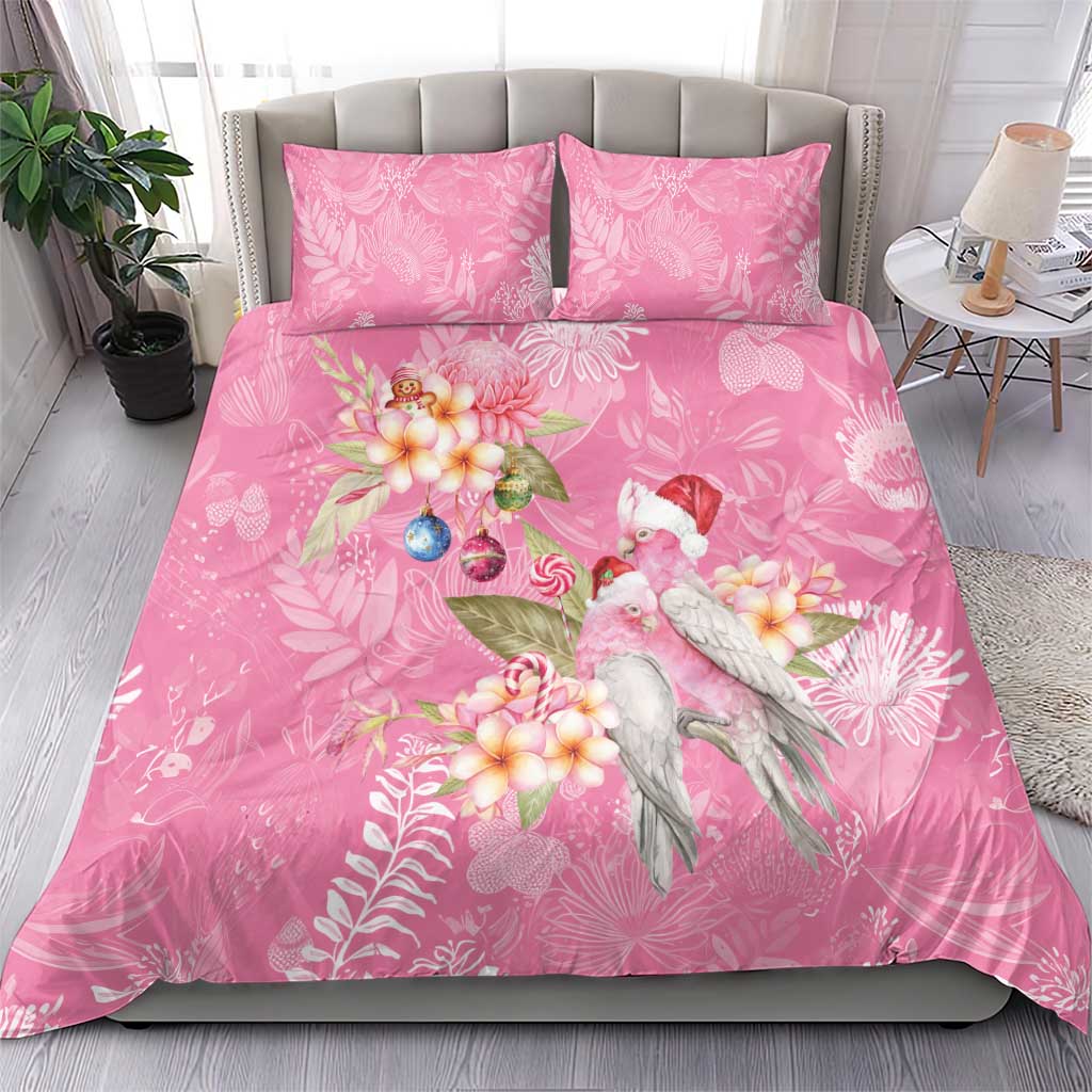 Joyful Pink Cockatoo Bedding Set Australia Christmas Vibes - Aussie Hoodie