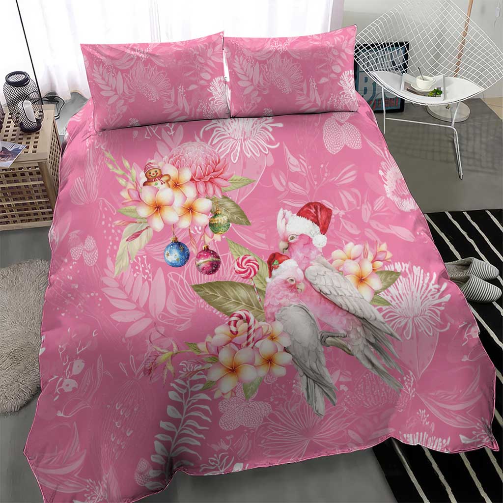 Joyful Pink Cockatoo Bedding Set Australia Christmas Vibes - Aussie Hoodie