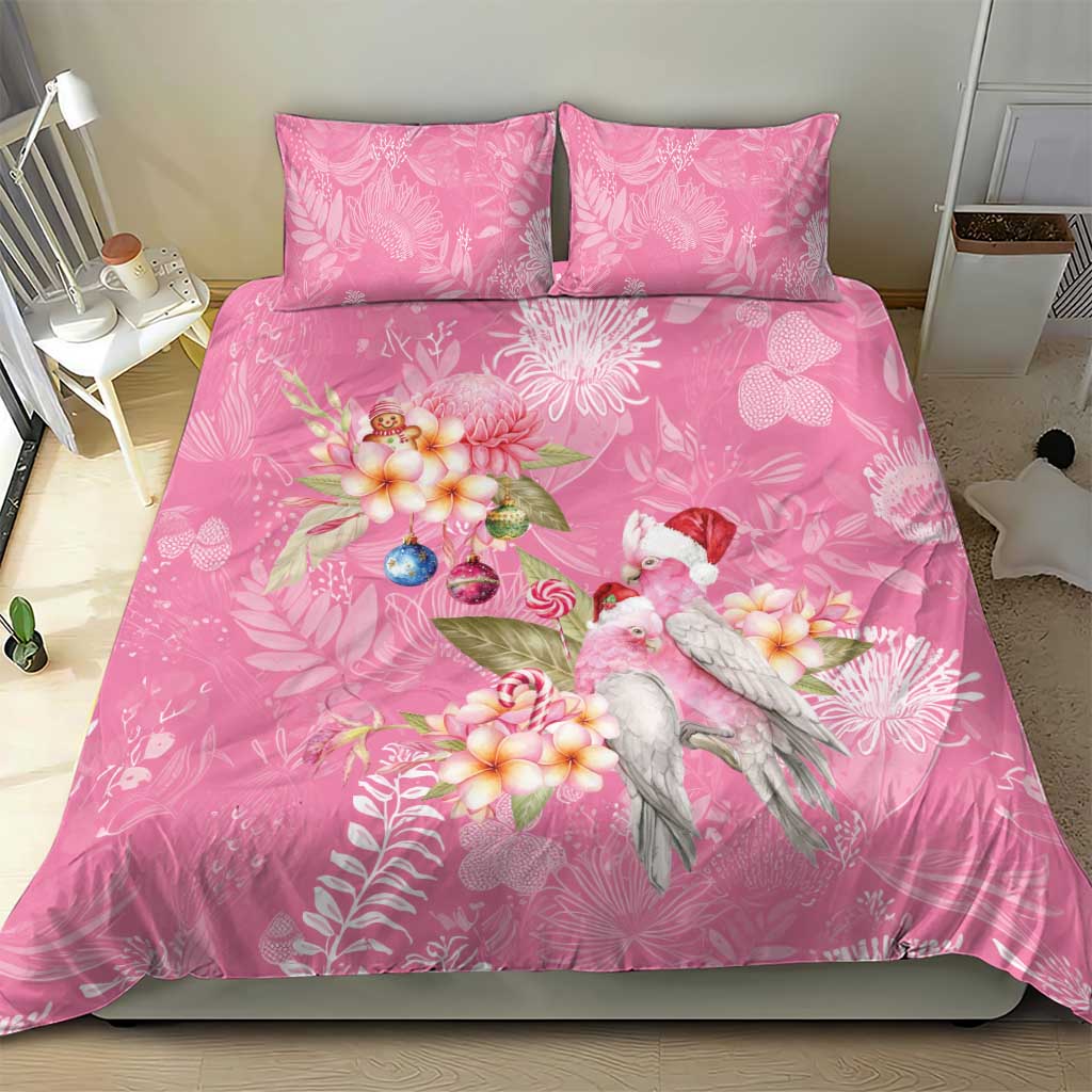 Joyful Pink Cockatoo Bedding Set Australia Christmas Vibes - Aussie Hoodie
