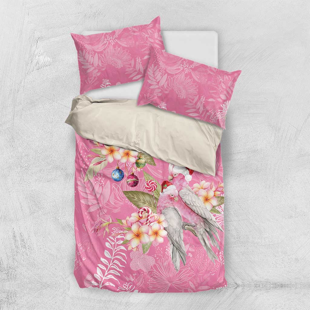 Joyful Pink Cockatoo Bedding Set Australia Christmas Vibes - Aussie Hoodie