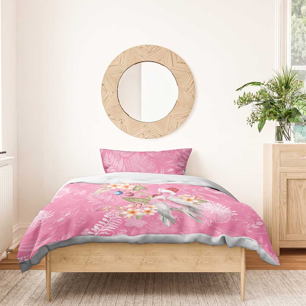Joyful Pink Cockatoo Bedding Set Australia Christmas Vibes - Aussie Hoodie