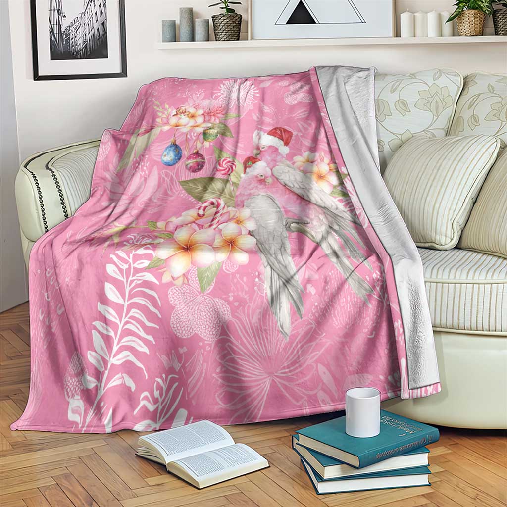 Joyful Pink Cockatoo Blanket Australia Christmas Vibes - Aussie Hoodie