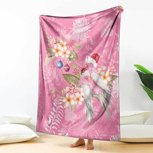 Joyful Pink Cockatoo Blanket Australia Christmas Vibes - Aussie Hoodie