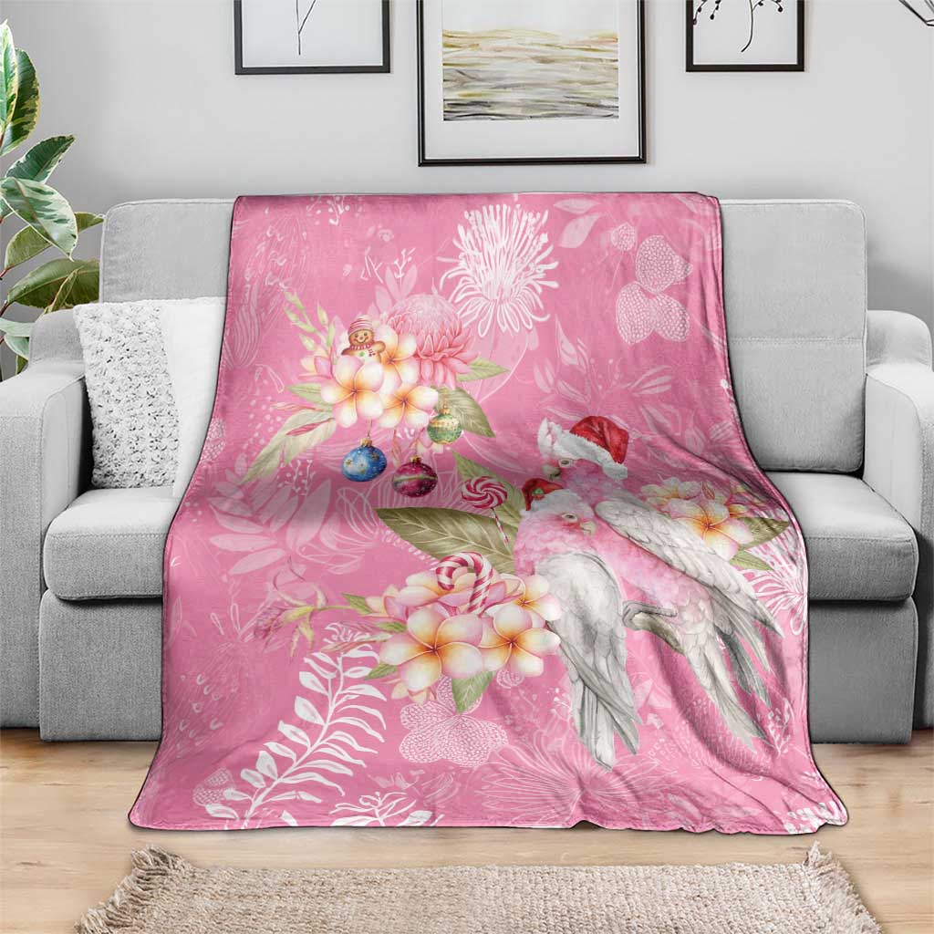 Joyful Pink Cockatoo Blanket Australia Christmas Vibes - Aussie Hoodie