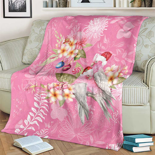 Joyful Pink Cockatoo Blanket Australia Christmas Vibes - Aussie Hoodie