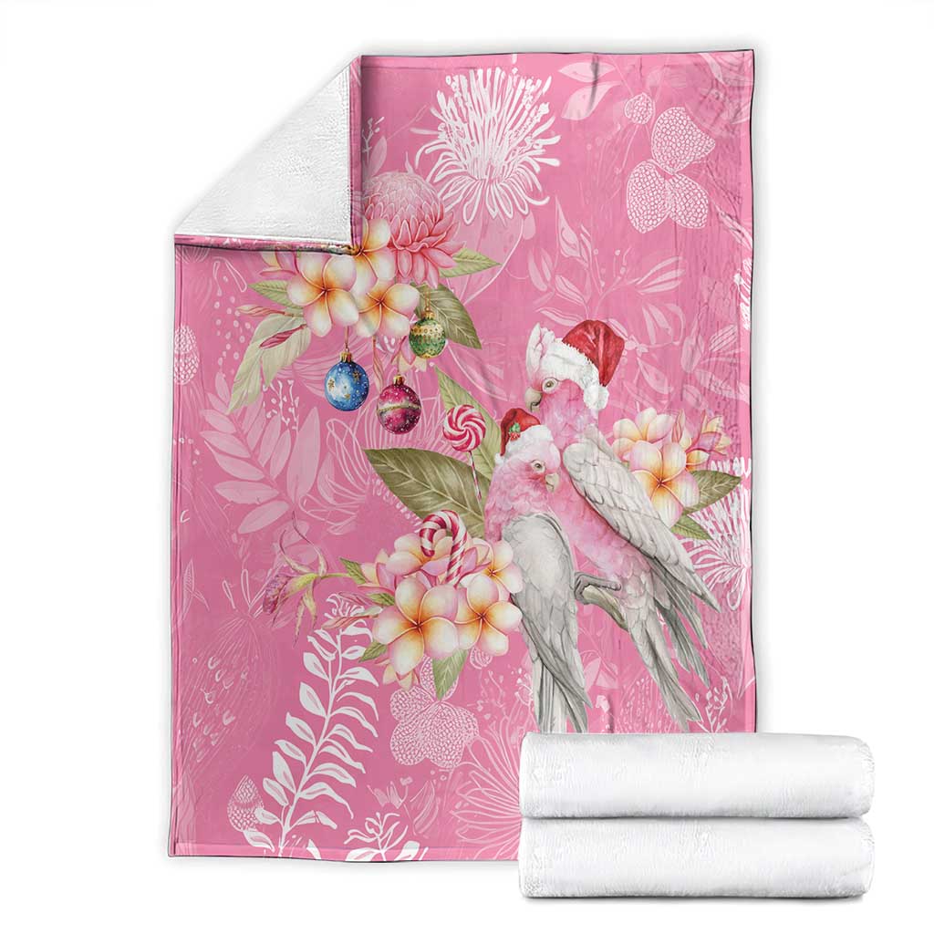 Joyful Pink Cockatoo Blanket Australia Christmas Vibes - Aussie Hoodie