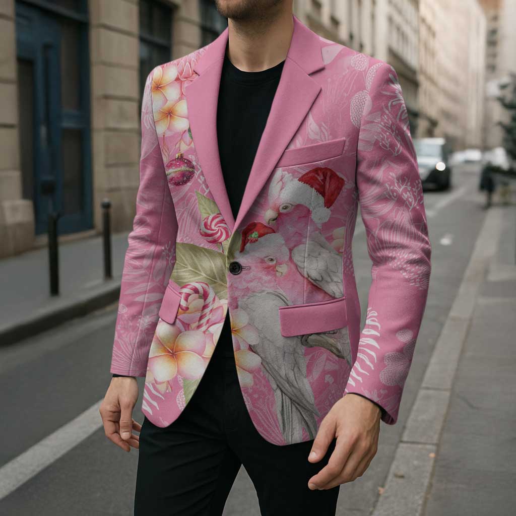 Joyful Pink Cockatoo Blazer Australia Christmas Vibes - Aussie Hoodie