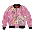 Joyful Pink Cockatoo Bomber Jacket Australia Christmas Vibes - Aussie Hoodie