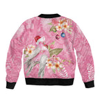 Joyful Pink Cockatoo Bomber Jacket Australia Christmas Vibes - Aussie Hoodie