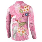 Joyful Pink Cockatoo Button Sweatshirt Australia Christmas Vibes - Aussie Hoodie