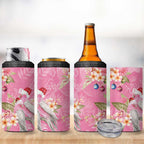 Joyful Pink Cockatoo 4 in 1 Can Cooler Tumbler Australia Christmas Vibes - Aussie Hoodie