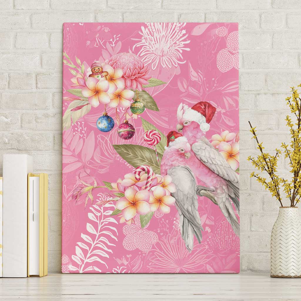 Joyful Pink Cockatoo Canvas Wall Art Australia Christmas Vibes - Aussie Hoodie