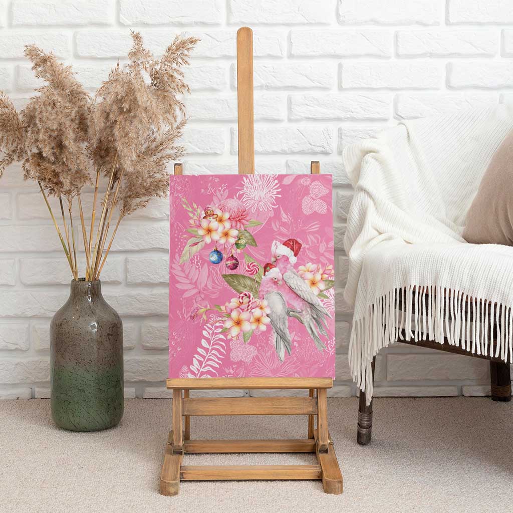 Joyful Pink Cockatoo Canvas Wall Art Australia Christmas Vibes - Aussie Hoodie