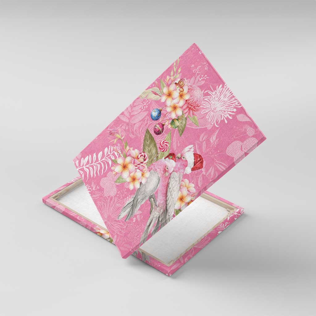 Joyful Pink Cockatoo Canvas Wall Art Australia Christmas Vibes - Aussie Hoodie