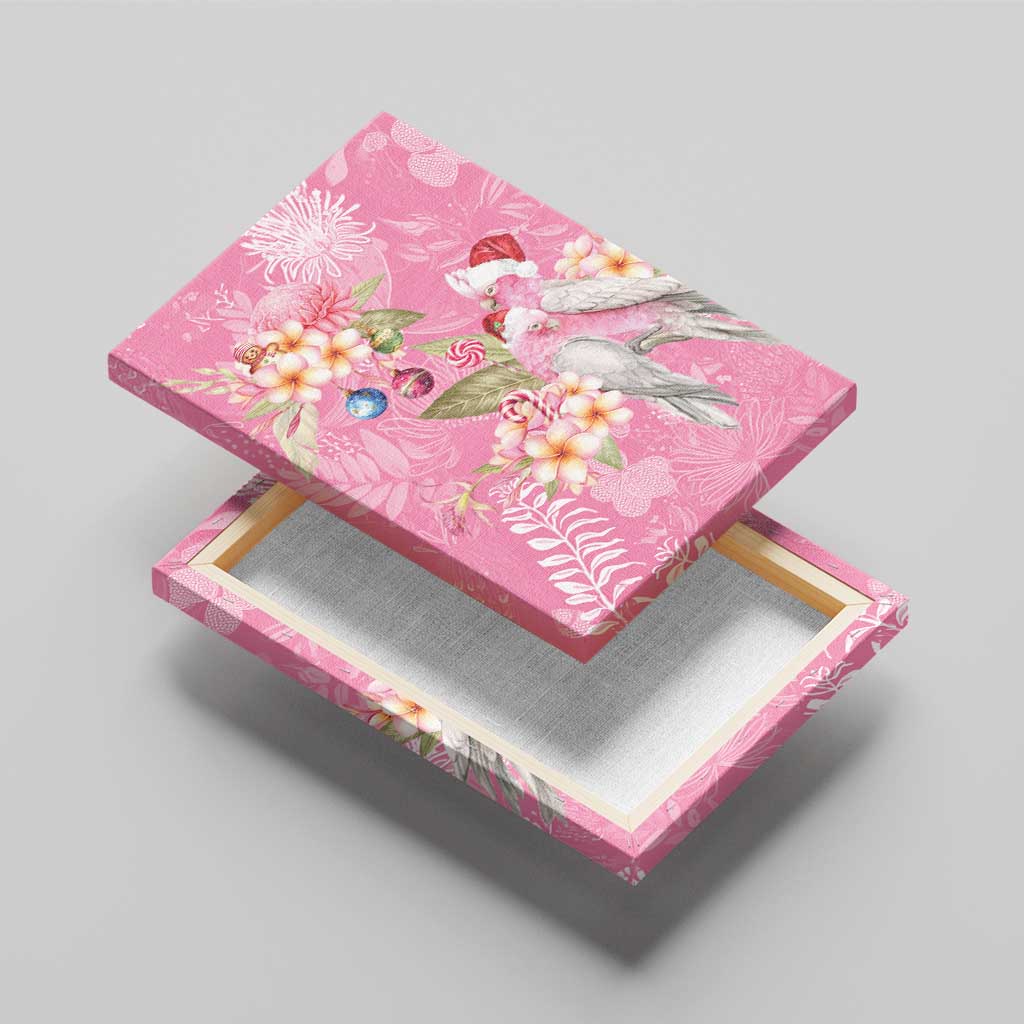 Joyful Pink Cockatoo Canvas Wall Art Australia Christmas Vibes - Aussie Hoodie