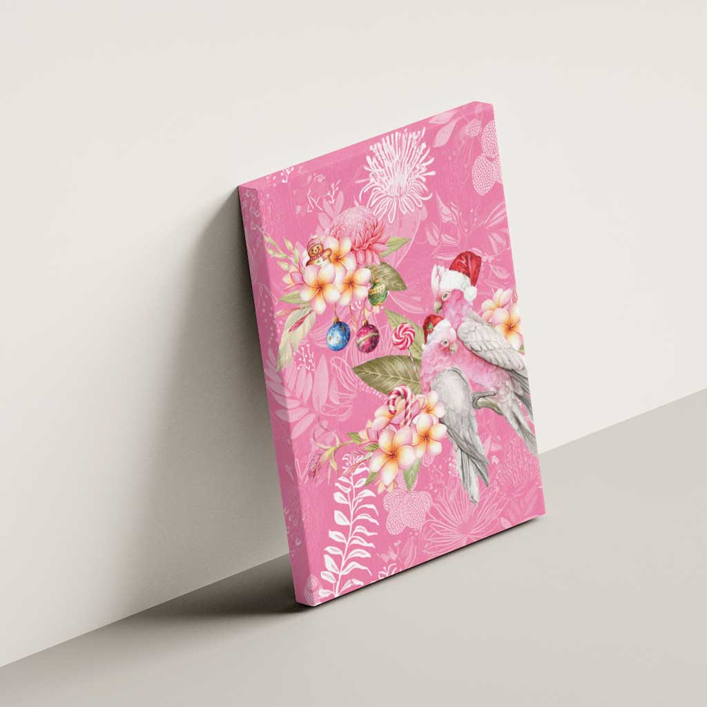Joyful Pink Cockatoo Canvas Wall Art Australia Christmas Vibes - Aussie Hoodie